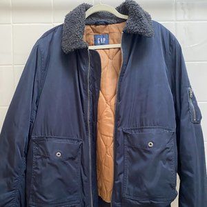 Gap Lightweight Coat w/ Faux Fur Collar